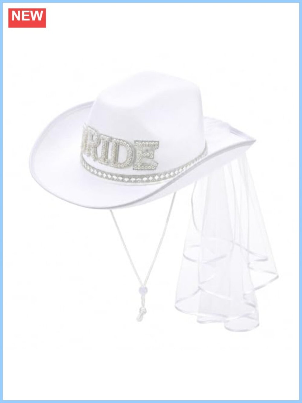 Bride Cowgirl Hat with Veil Bachelorette Party Nashville Western